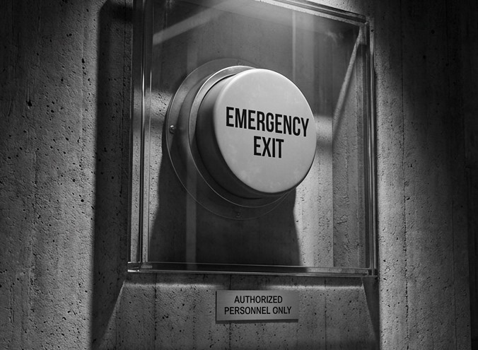 The system's exit exists, but it has been designed so only 'authorized' effort can reach it.